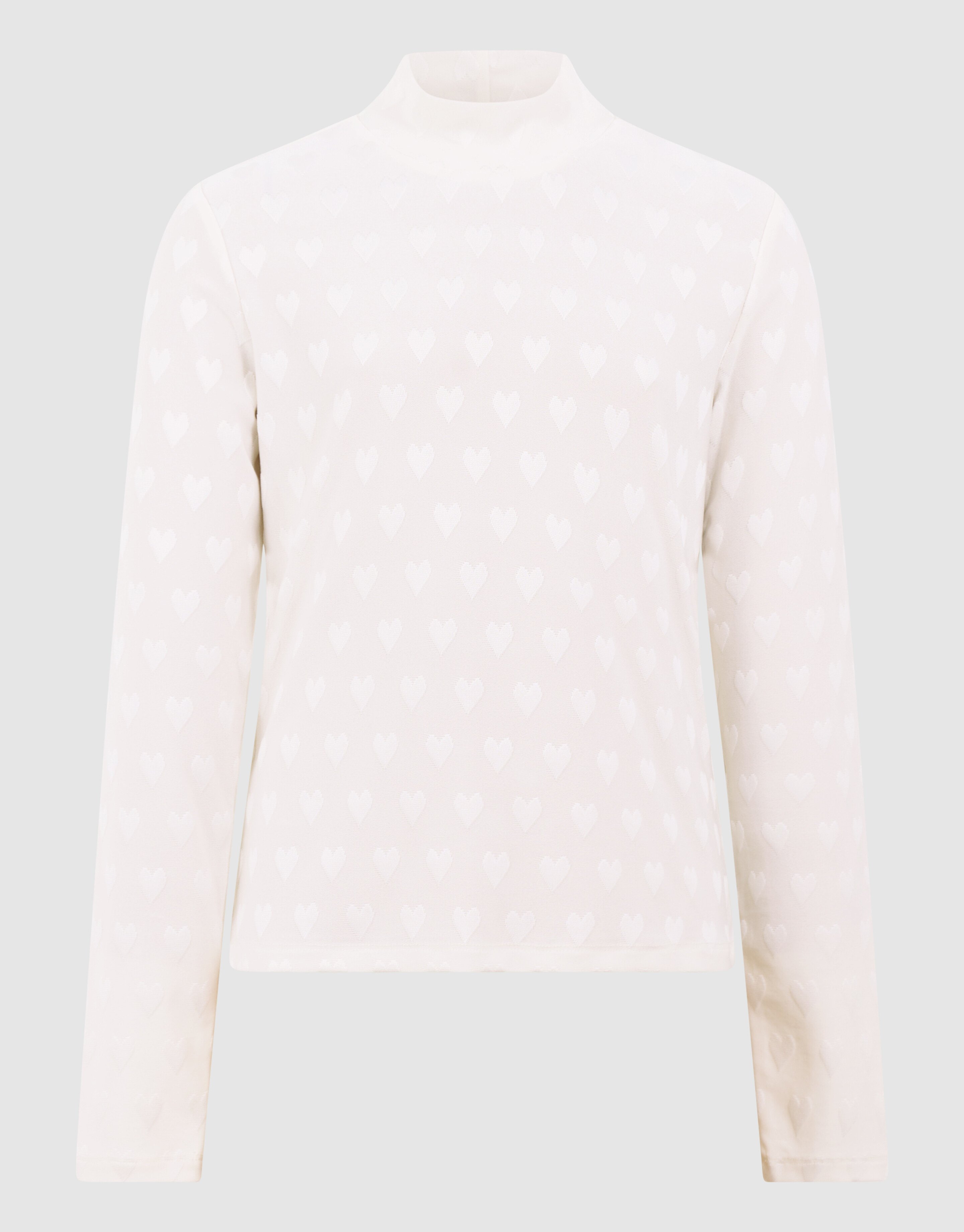 All Over Heart Print Top Gebroken Wit SHOEBY GIRLS