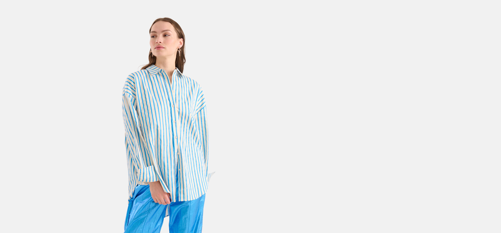 Pinstripe Blouse Blauw SHOEBY WOMEN