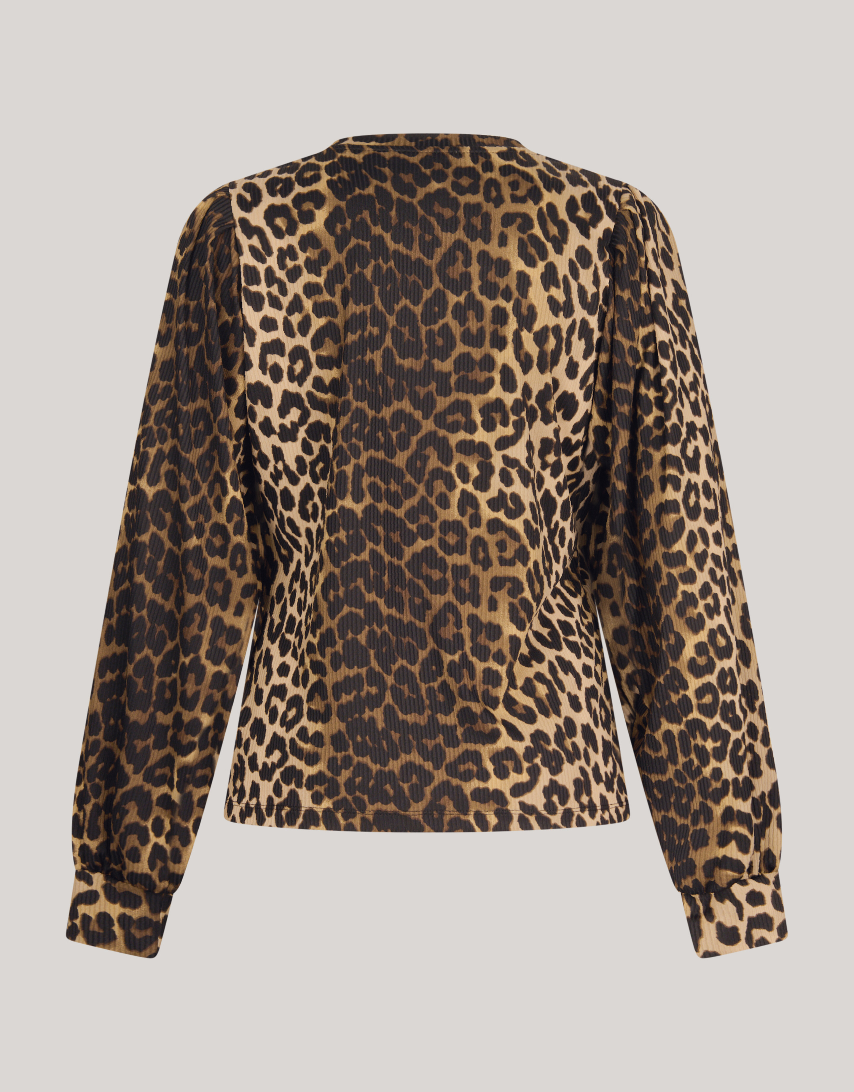 Rib Jersey Leopard Top Bruin SHOEBY WOMEN