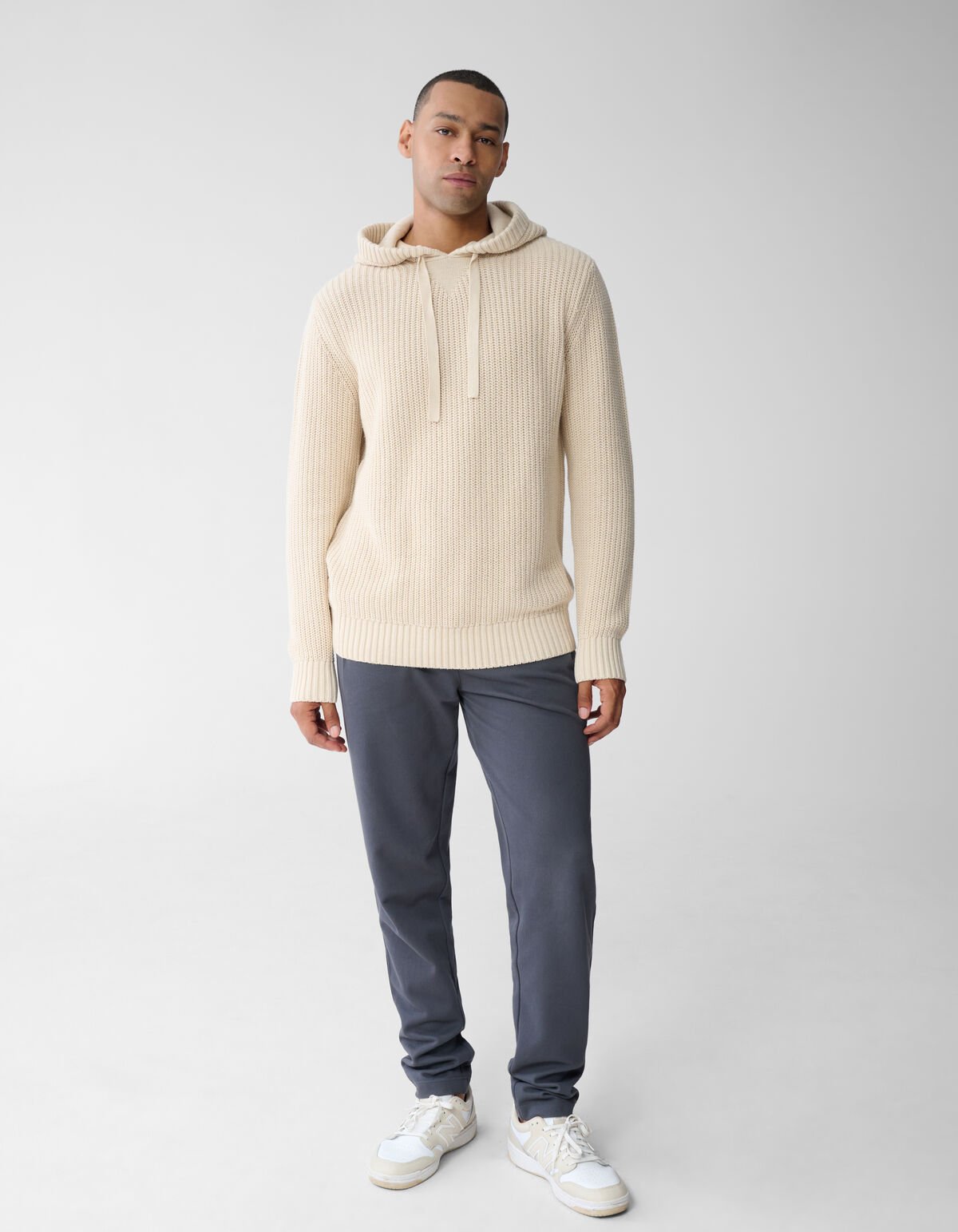 Knit Hoodie Gebroken Wit SHOEBY MEN