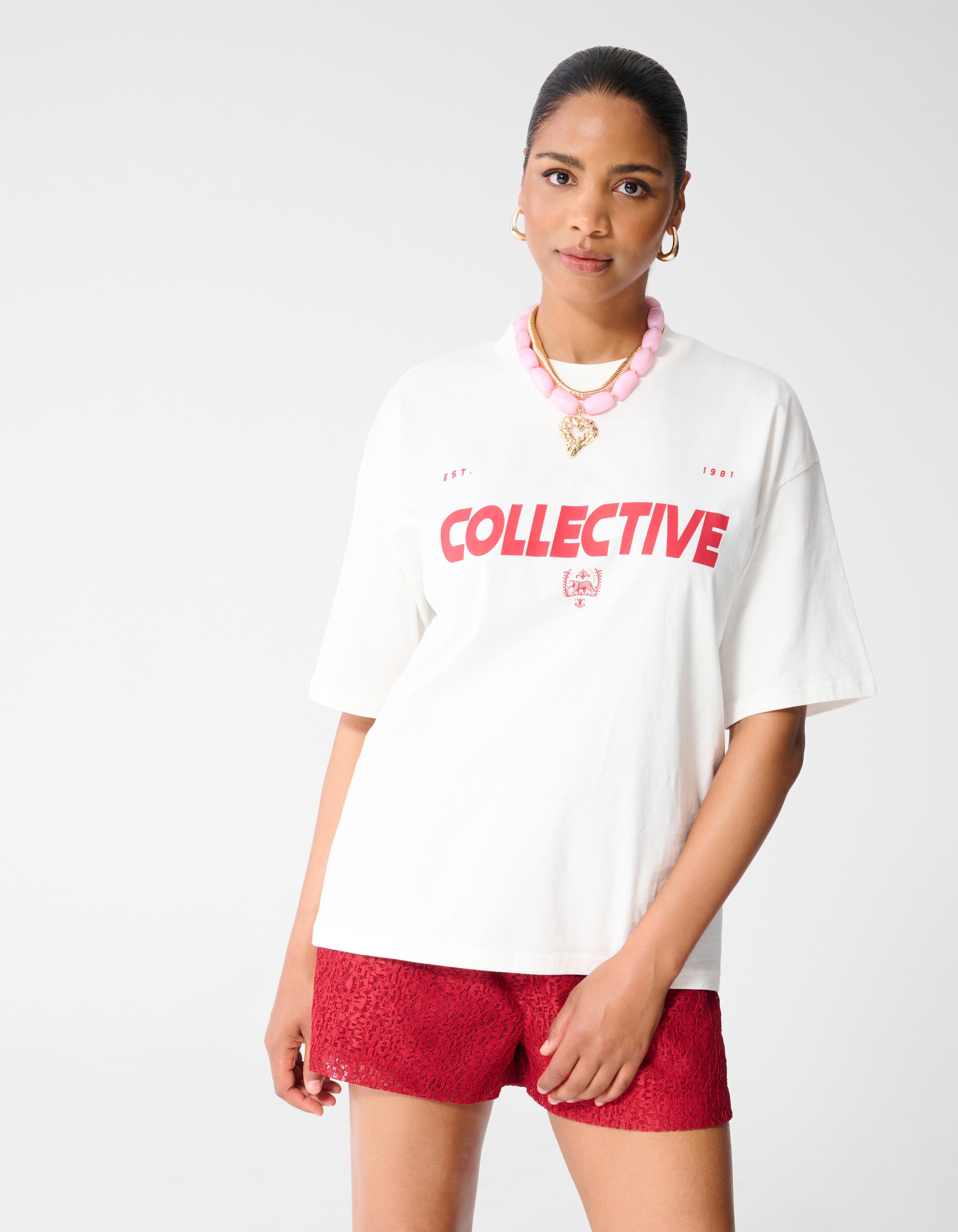 Collective Artwork T-shirt Wit SHOEBY WOMEN
