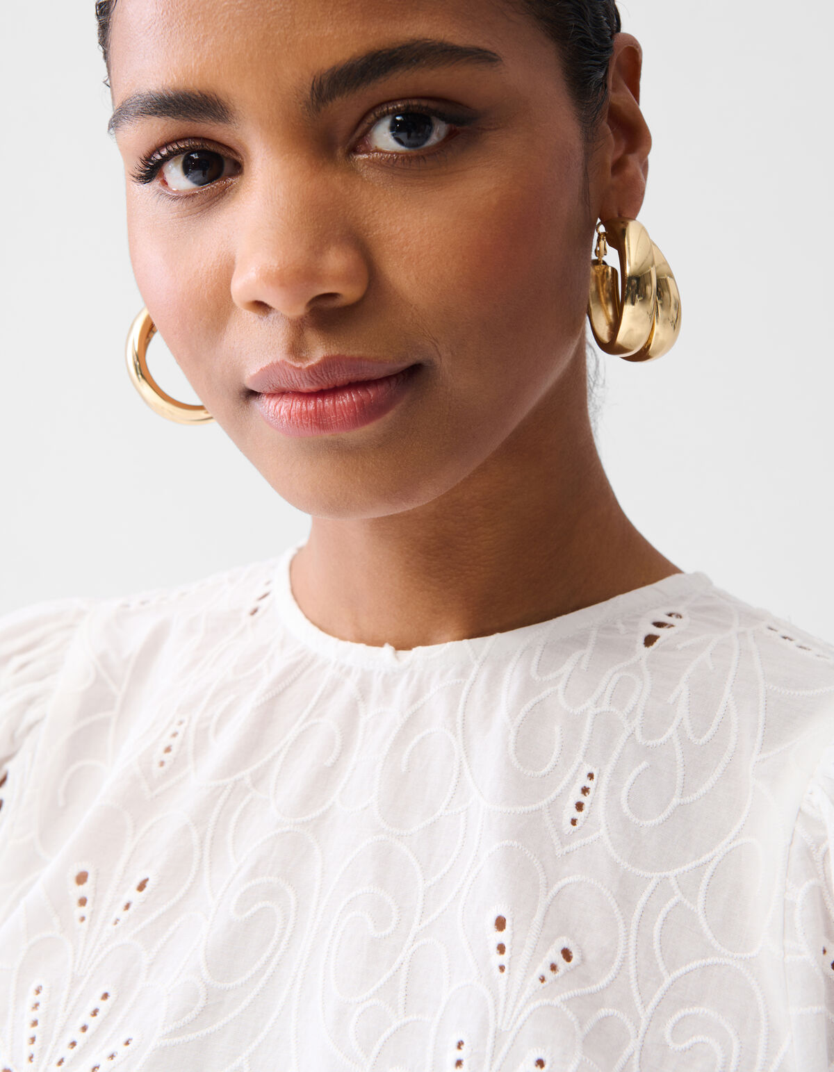 Embroidery Top Gebroken Wit By Fred SHOEBY WOMEN