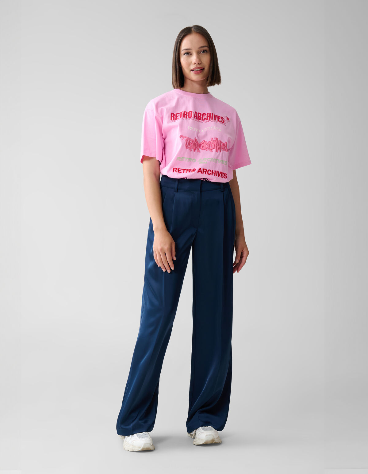 Retro Artwork T-shirt Roze SHOEBY WOMEN