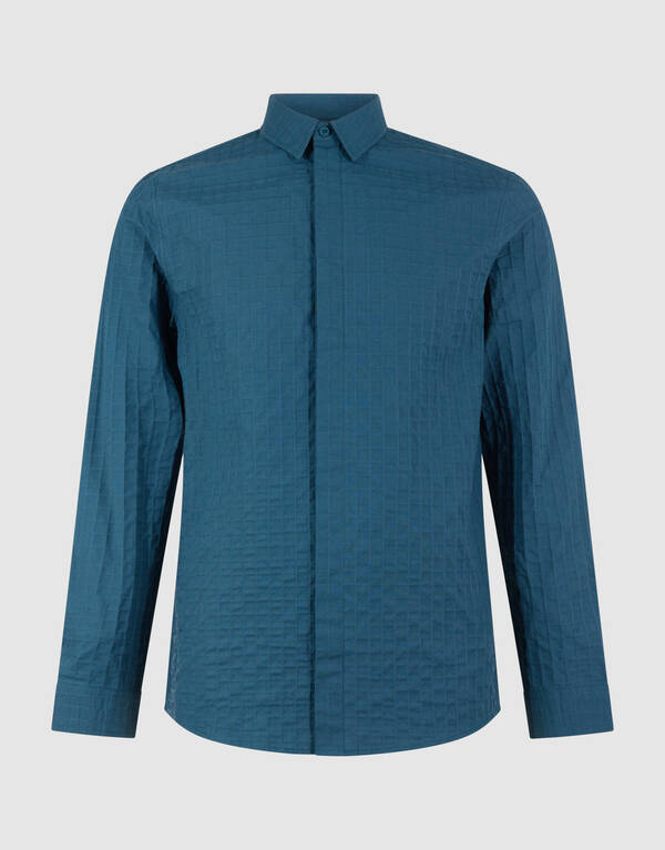 Cube Structuur Overhemd Donkergroen SHOEBY MEN