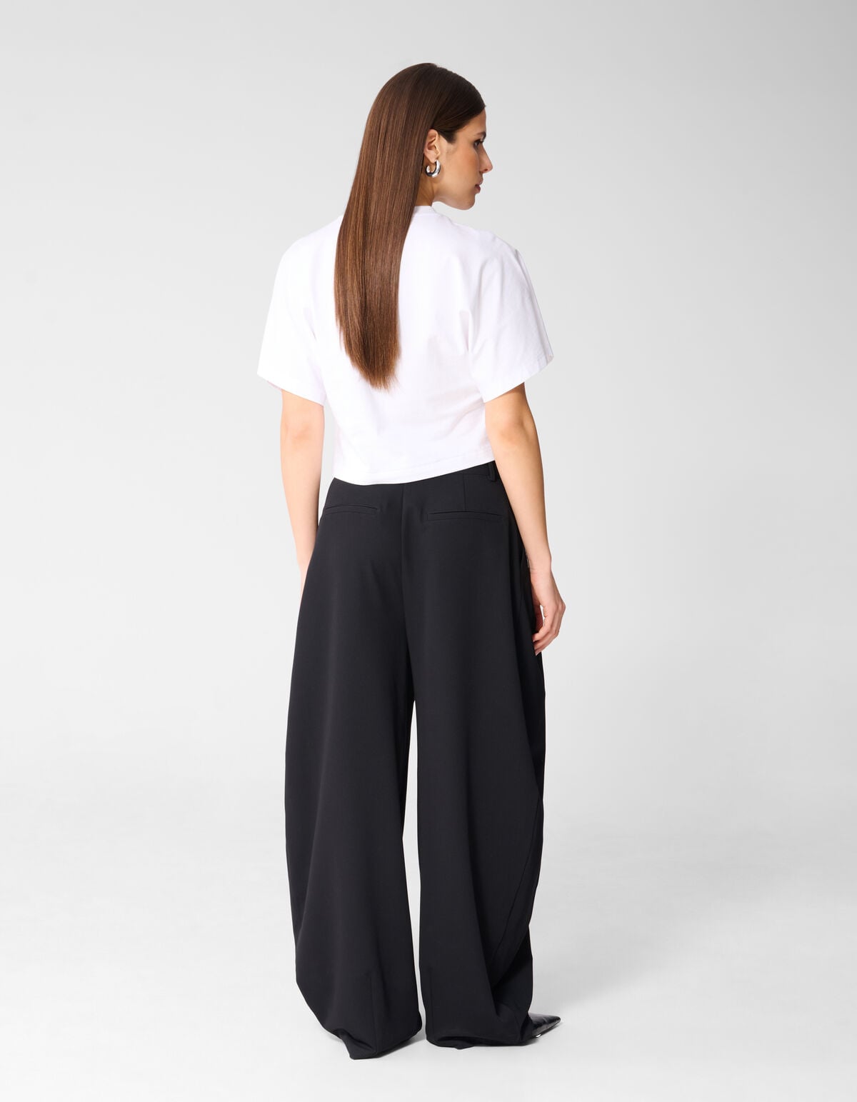 Waistband Barrel Fit Pantalon Zwart By Monica SHOEBY WOMEN