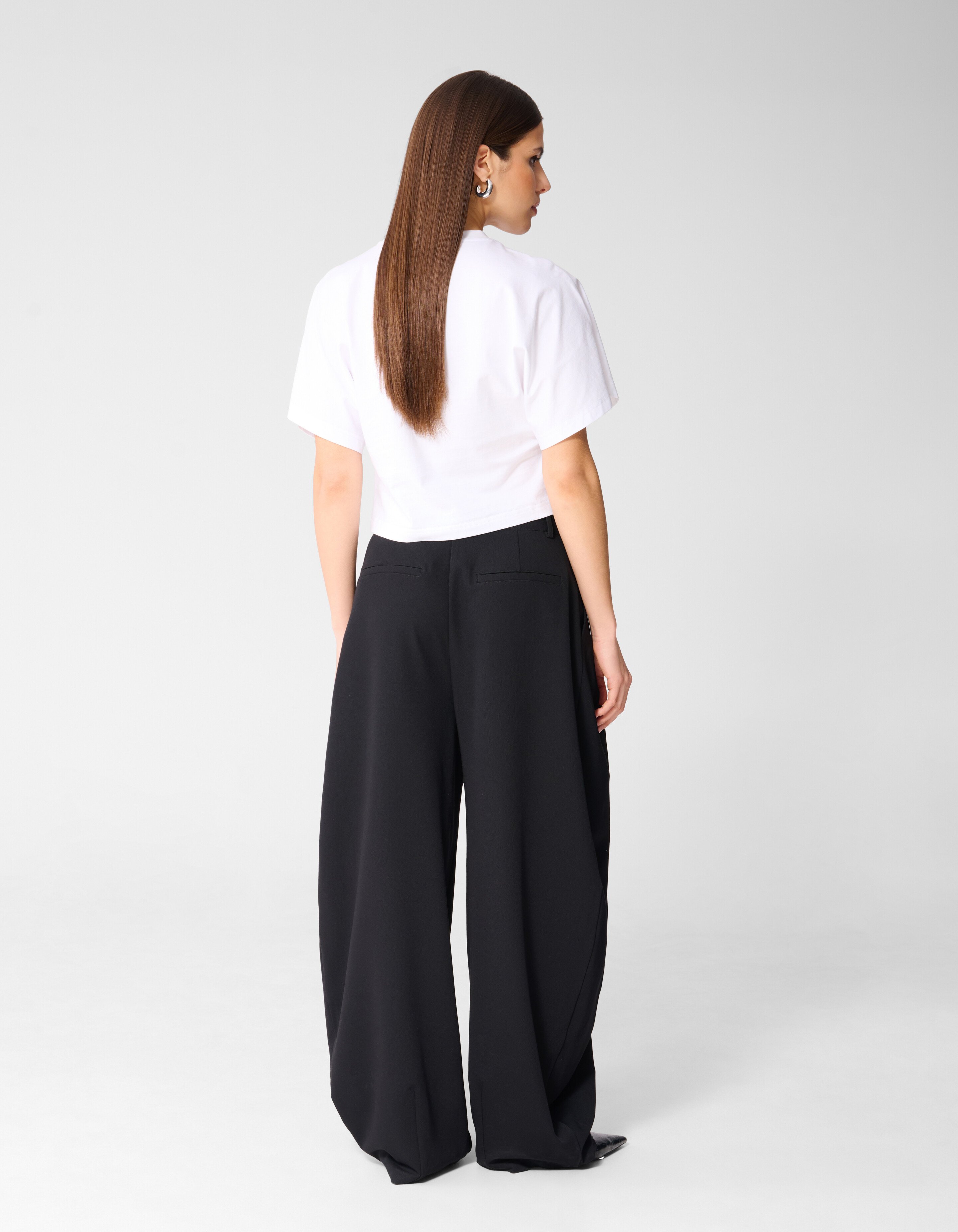 Waistband Barrel Fit Pantalon Zwart By Monica SHOEBY WOMEN