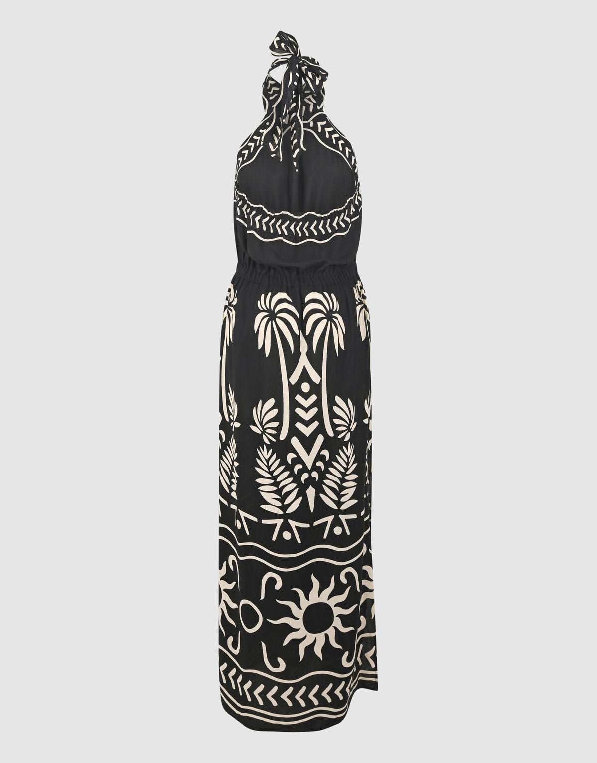 Printed Maxi Halter Jurk Zwart SHOEBY WOMEN