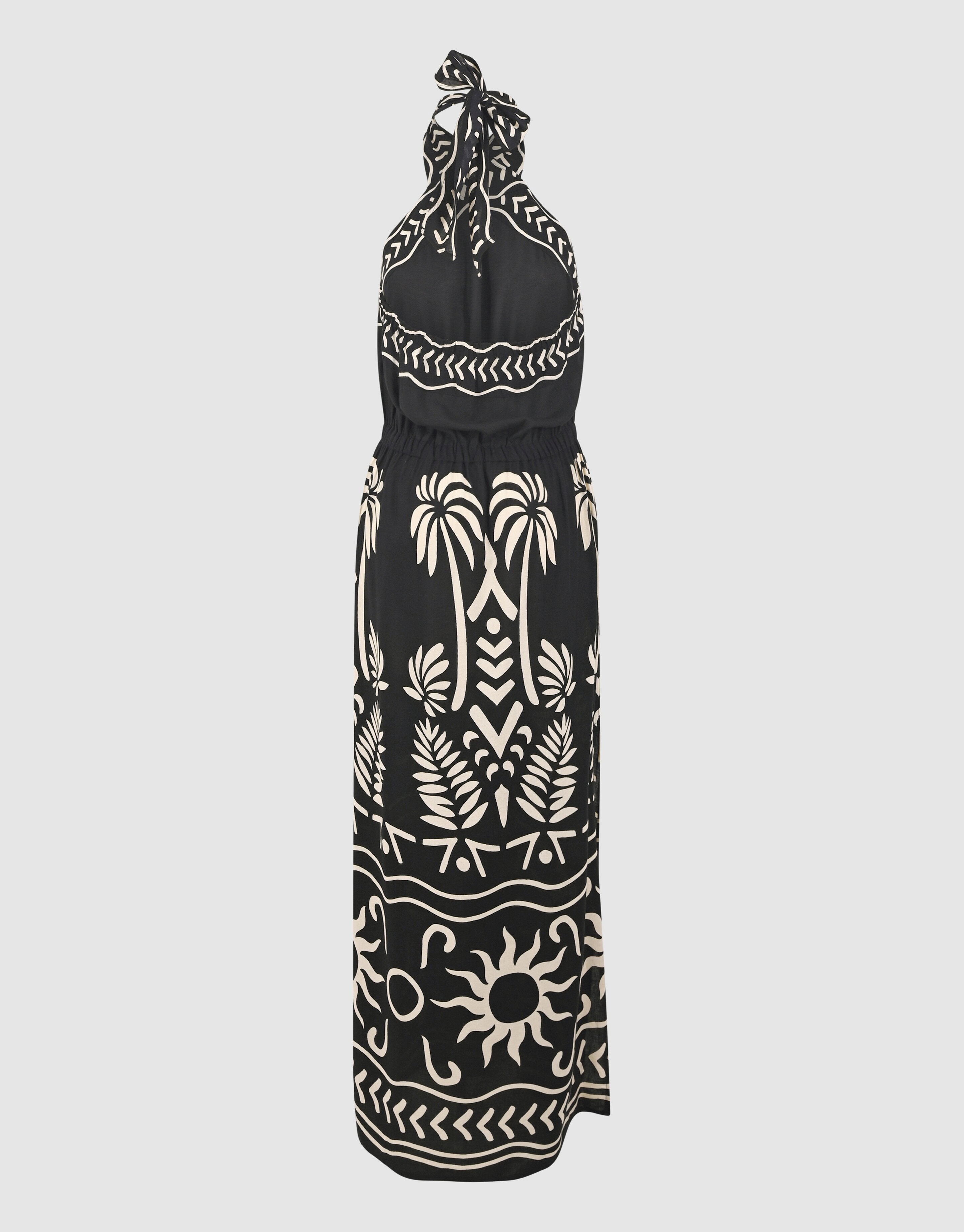 Printed Maxi Halter Jurk Zwart SHOEBY WOMEN
