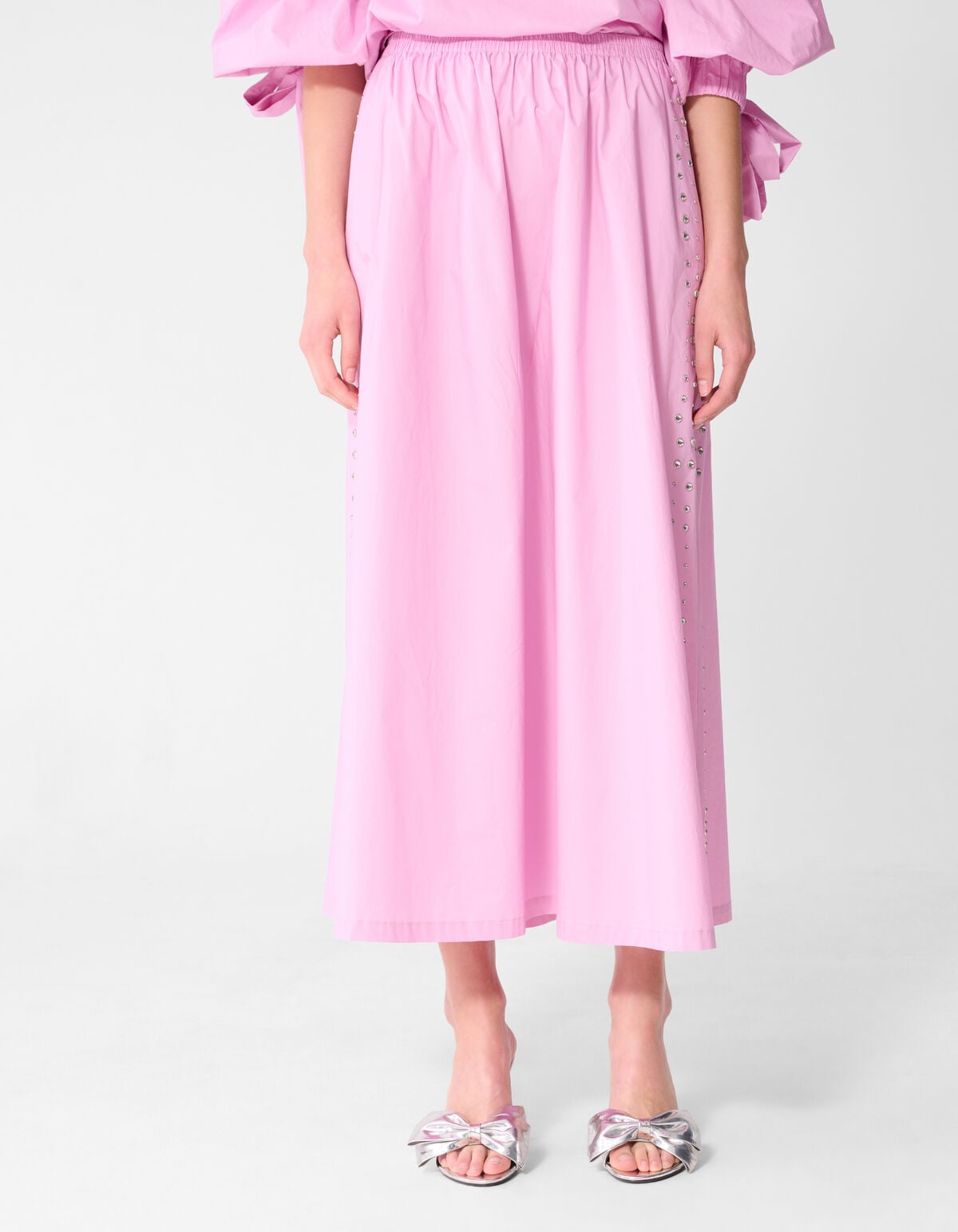 Poplin Studs Maxi Rok Roze SHOEBY WOMEN