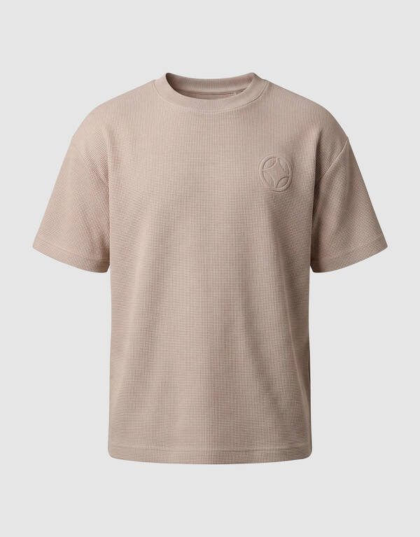 Waffle T-shirt Lichtbruin SHOEBY MEN