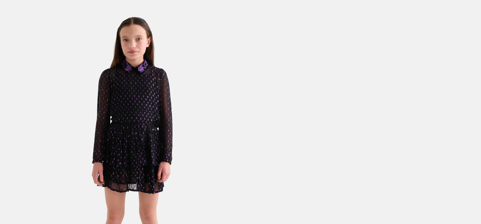Lurex Glitter Blouse Zwart SHOEBY GIRLS
