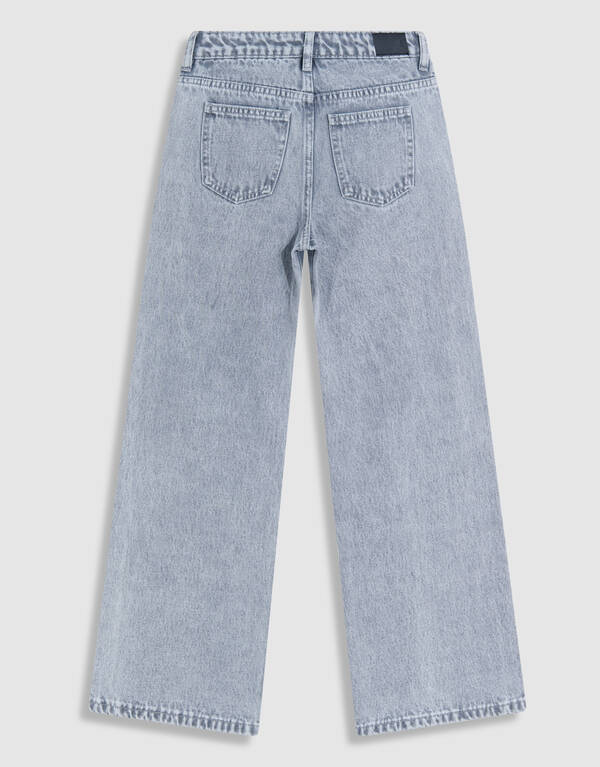 Rose Stud Straight Fit Jeans Lichtgrijs SHOEBY GIRLS