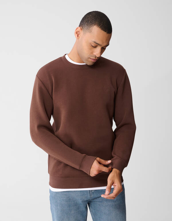 Spark Embroidery Sweater Donkerbruin SHOEBY MEN