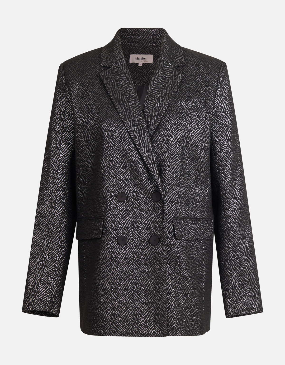 Oversized Zebraprint Blazer Zwart SHOEBY WOMEN