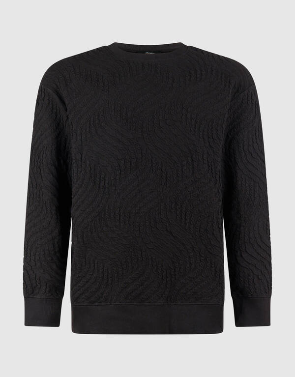Wave Structuur Sweater Donkerbruin SHOEBY MEN