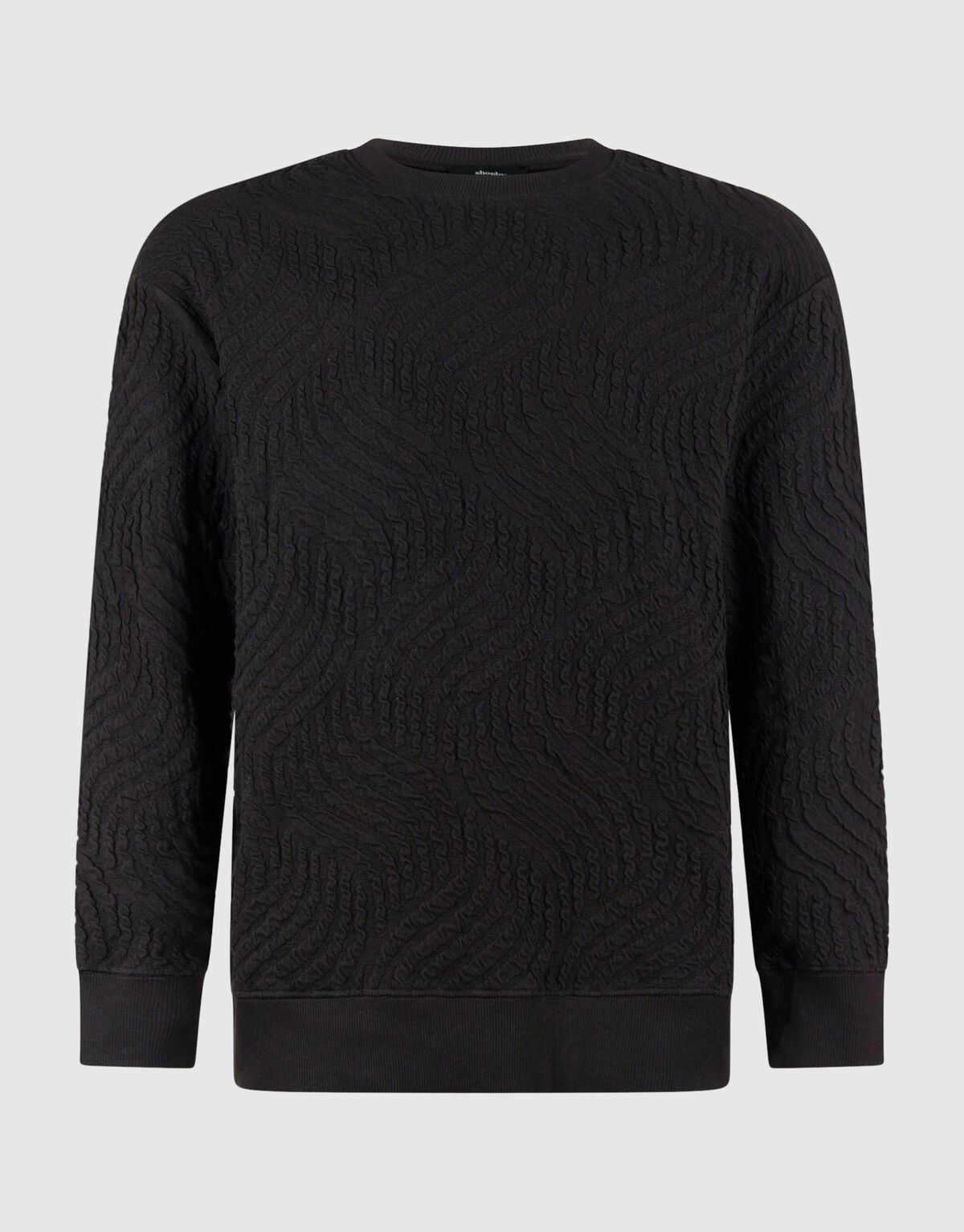 Wave Structuur Sweater Donkerbruin SHOEBY MEN