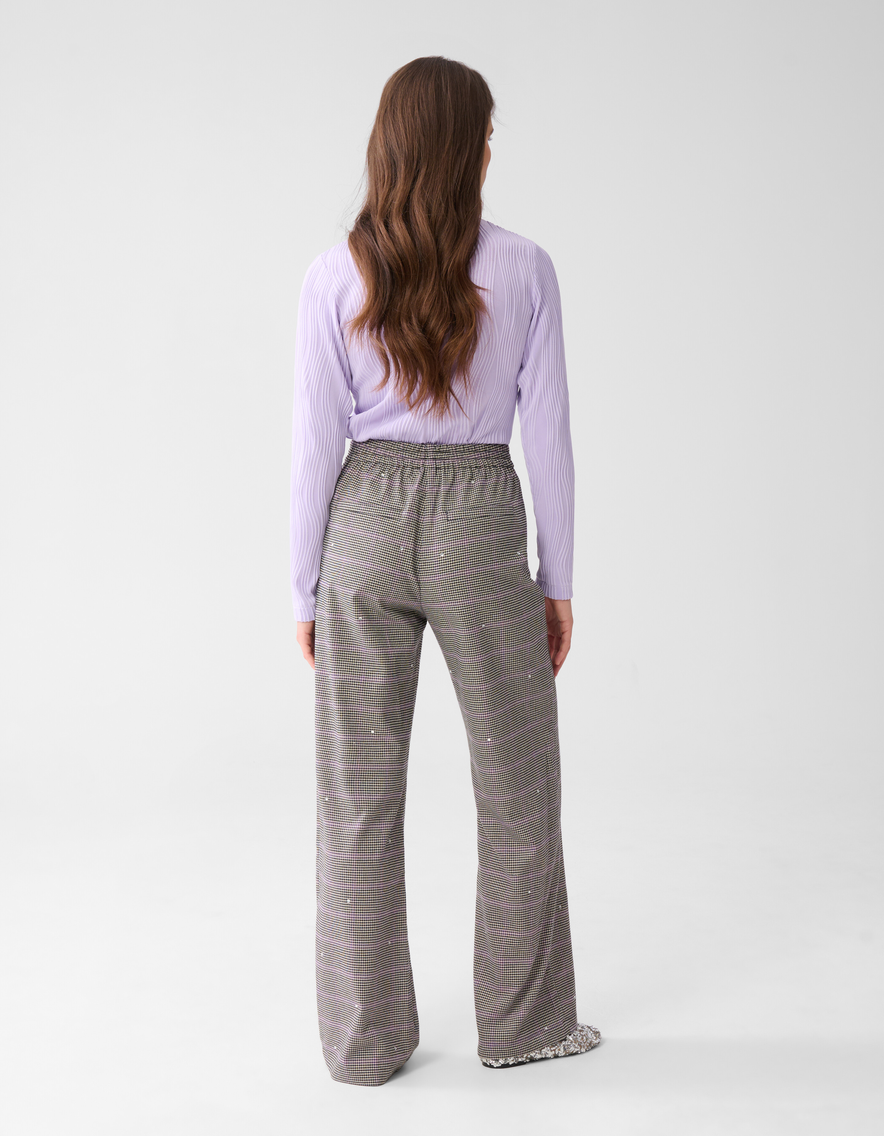 Ruiten Wide Leg Broek Grijs SHOEBY WOMEN