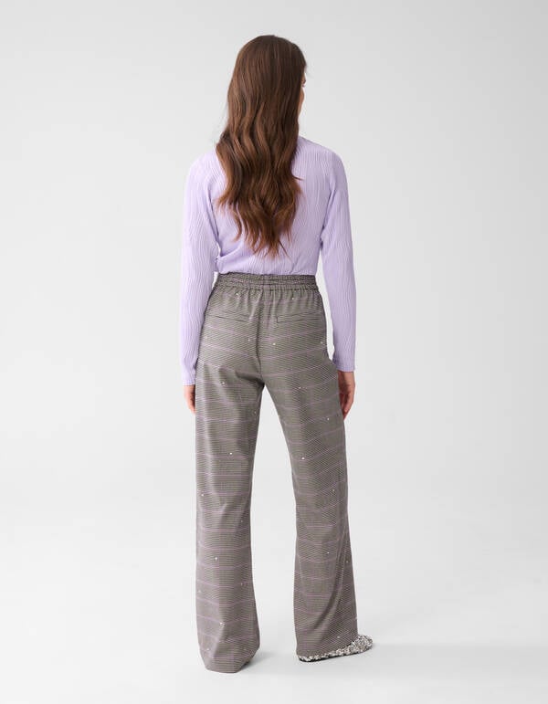 Ruiten Wide Leg Broek Grijs SHOEBY WOMEN