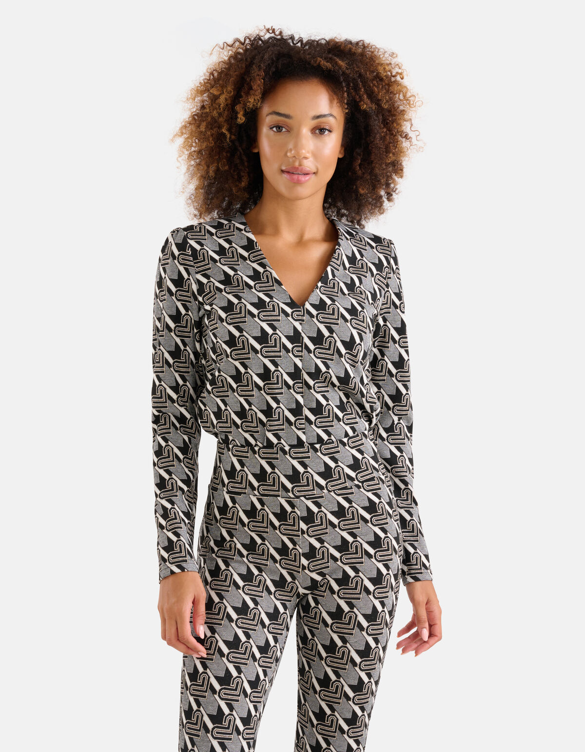 Monogram Top Zwart/Wit SHOEBY WOMEN