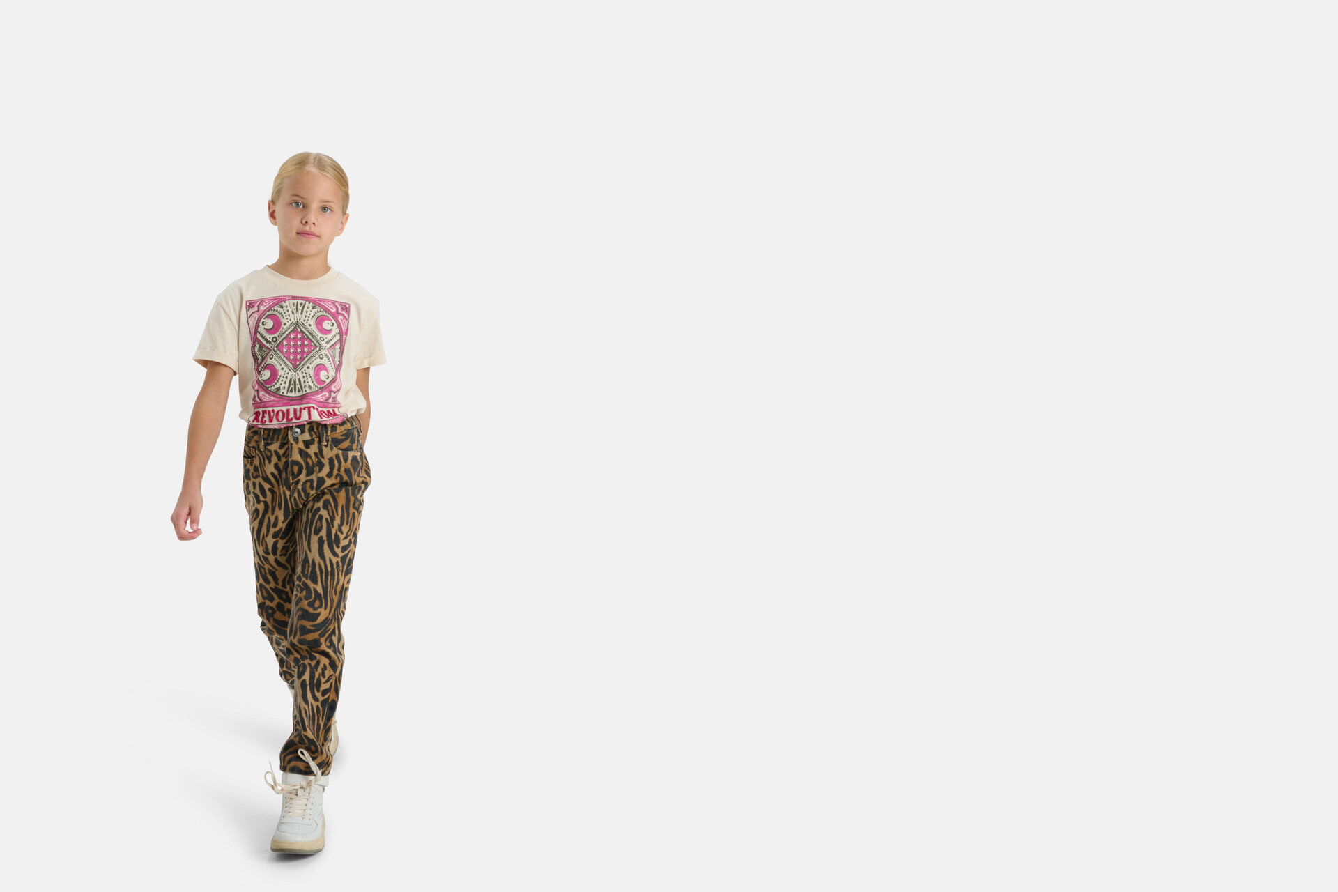 Leopard Straight Fit Denim Jeans SHOEBY GIRLS