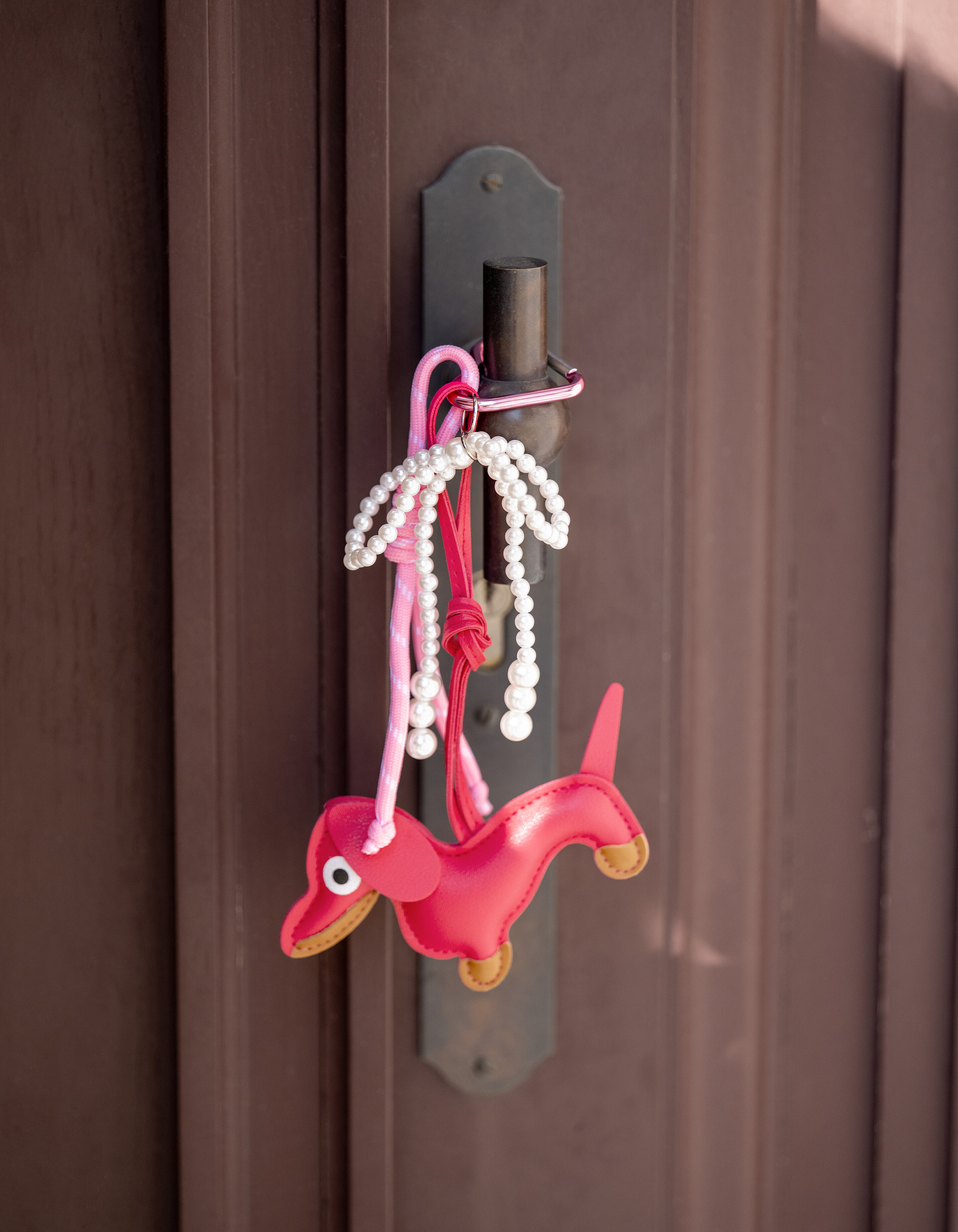 Fun Hond Sleutelhanger Donkerroze SHOEBY ACCESSOIRES