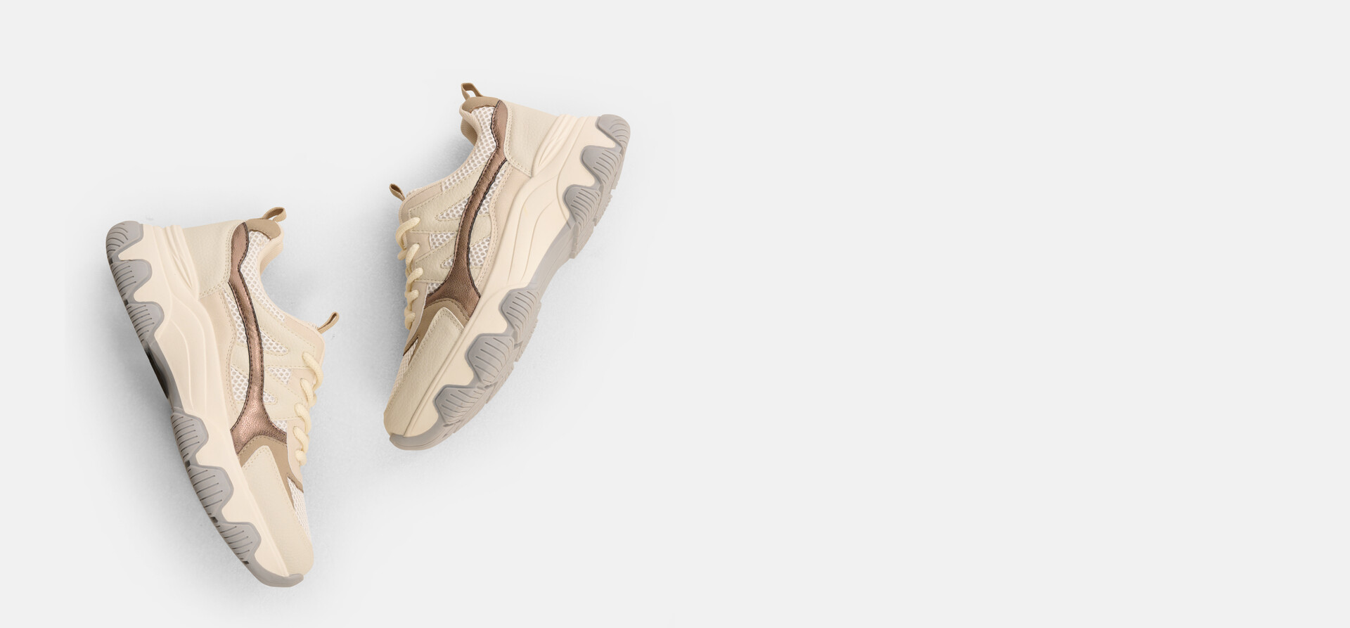 Chunky Mesh Sneaker Gebroken Wit SHOEBY SHOES
