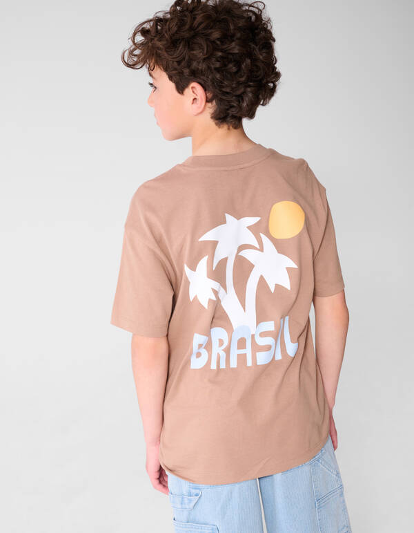 Brasil Artwork T-shirt Lichtbruin SHOEBY BOYS