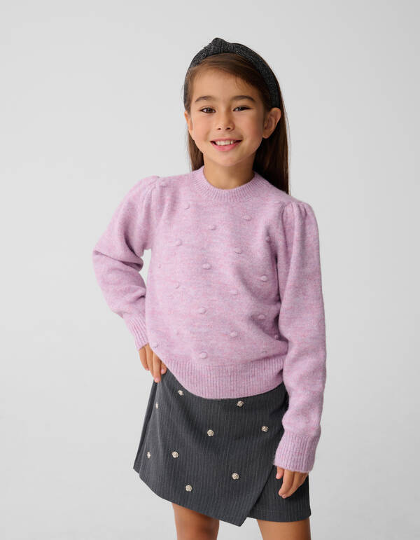 Dotted Knit Trui Paars SHOEBY GIRLS