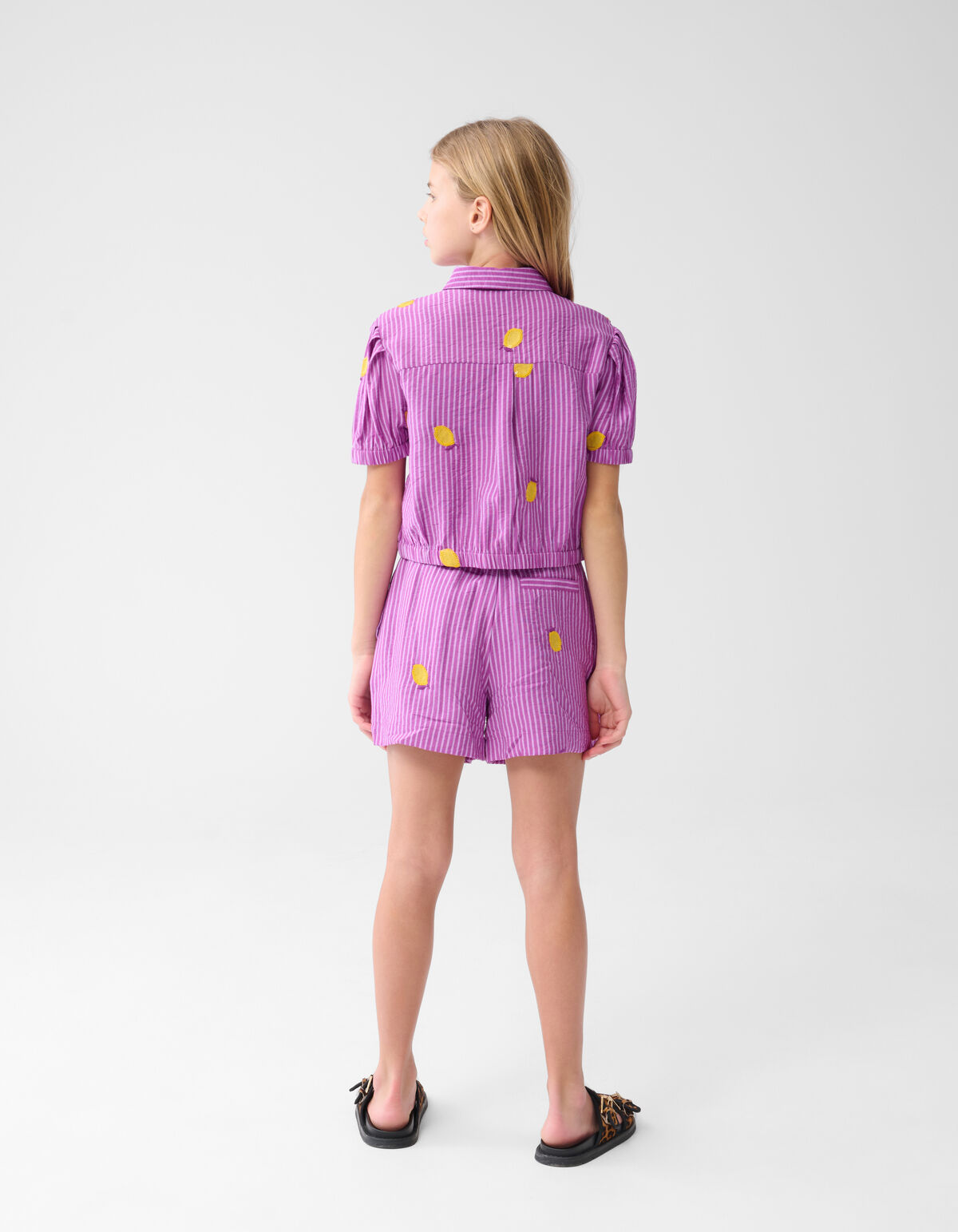 Lemon Pinstripe Blouse Paars SHOEBY GIRLS