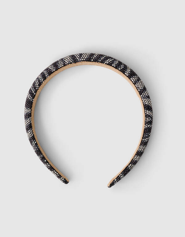 Strass Zebra Haarband Zwart SHOEBY ACCESSOIRES