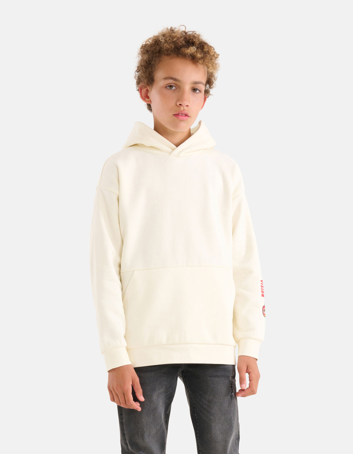 Printed Hoodie Gebroken Wit SHOEBY BOYS