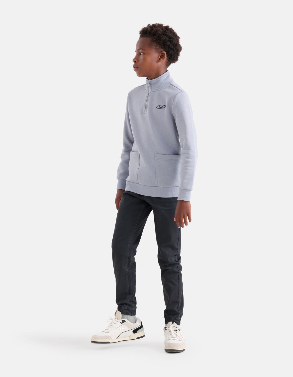 Loose Fit Twill Broek Donkergrijs SHOEBY BOYS