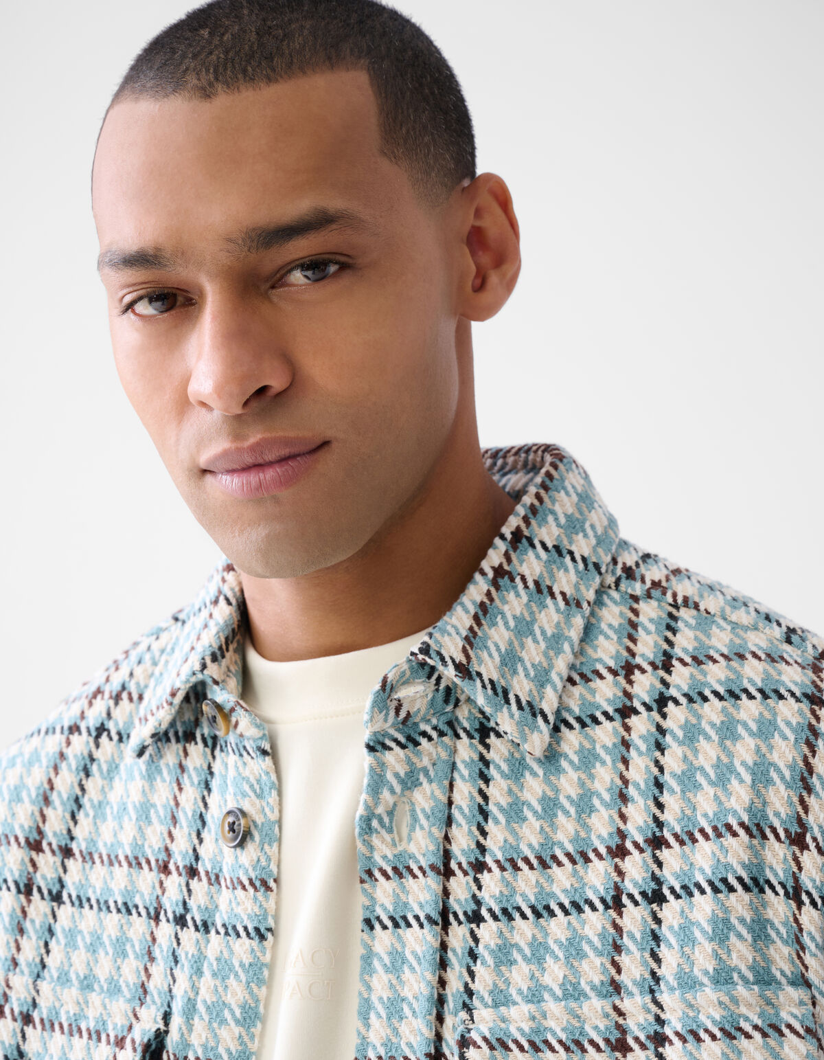 Ruiten Overshirt Lichtblauw SHOEBY MEN