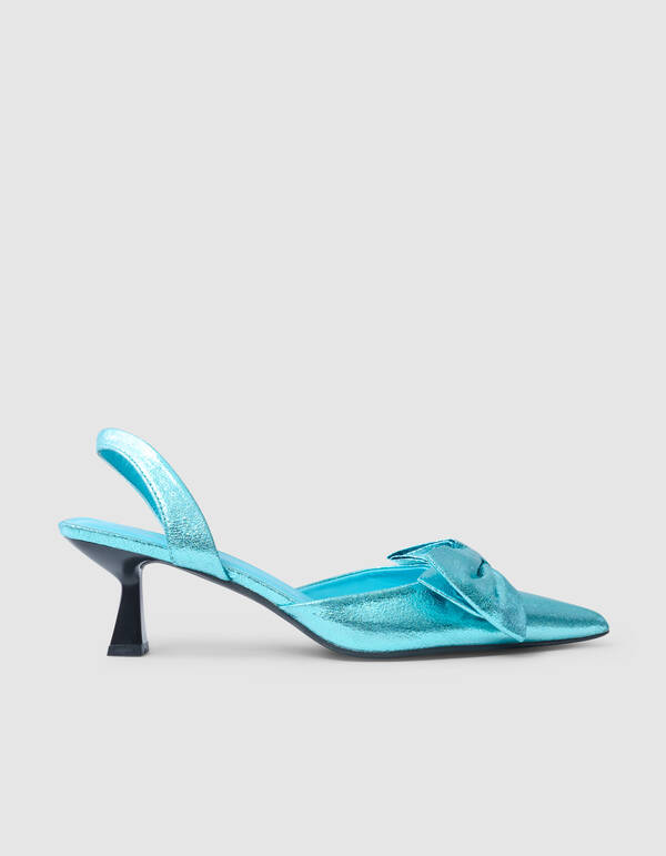 Metallic Strik Hakken Blauw SHOEBY SHOES