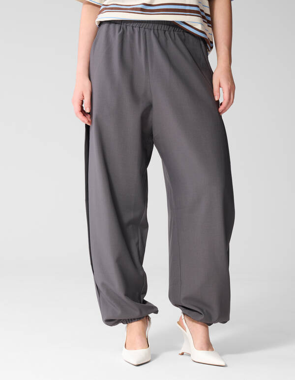 Pleat Balloon Fit Broek Grijs SHOEBY WOMEN