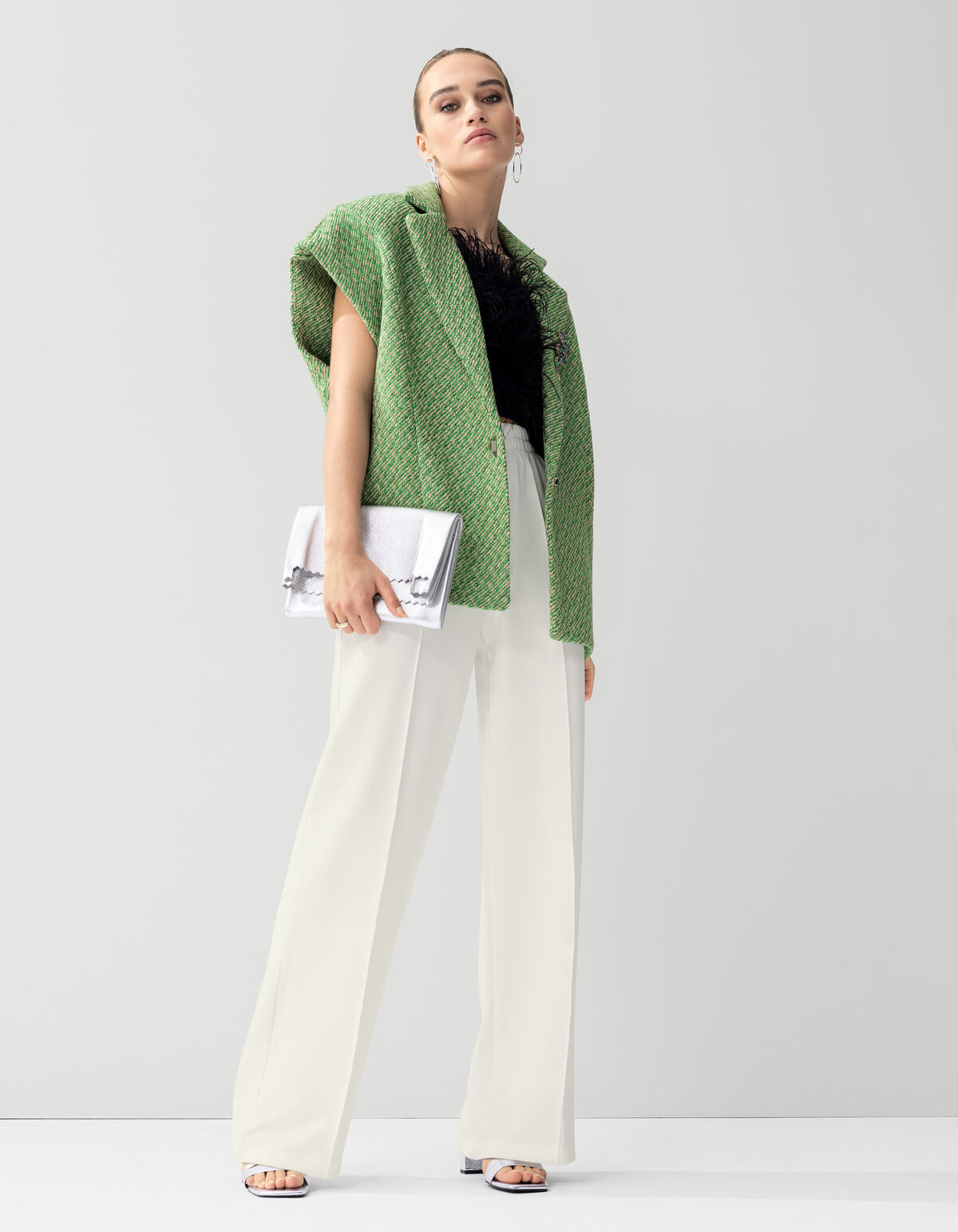 Sleeveless Tweed Jack Groen By Mieke SHOEBY WOMEN