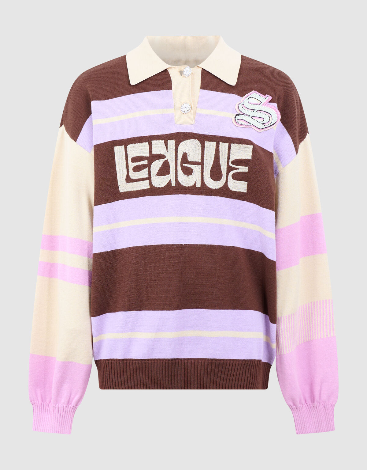 Fancy Rugby Gebreide Trui Paars SHOEBY GIRLS