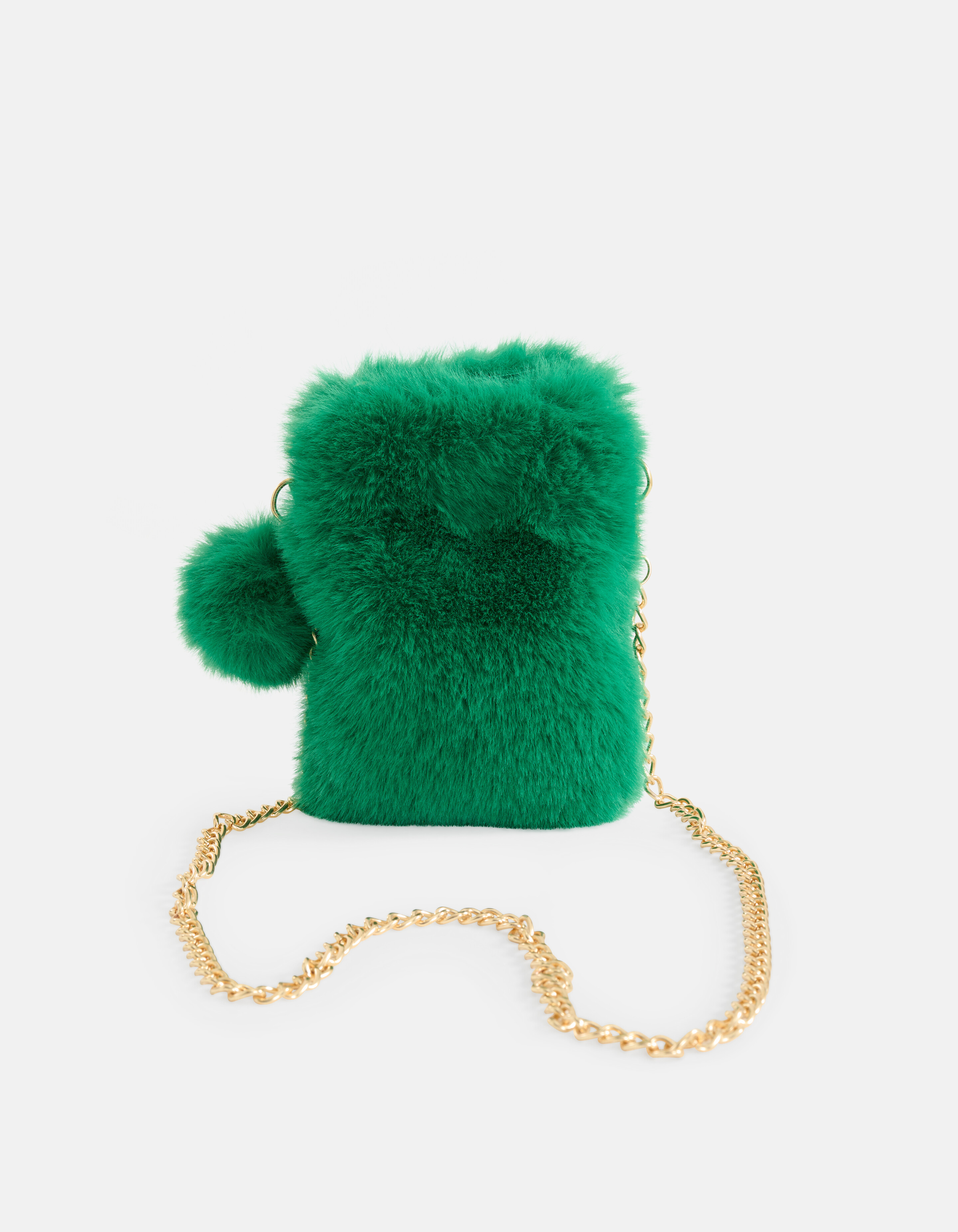 Faux Fur Telefoontas Groen SHOEBY ACCESSOIRES