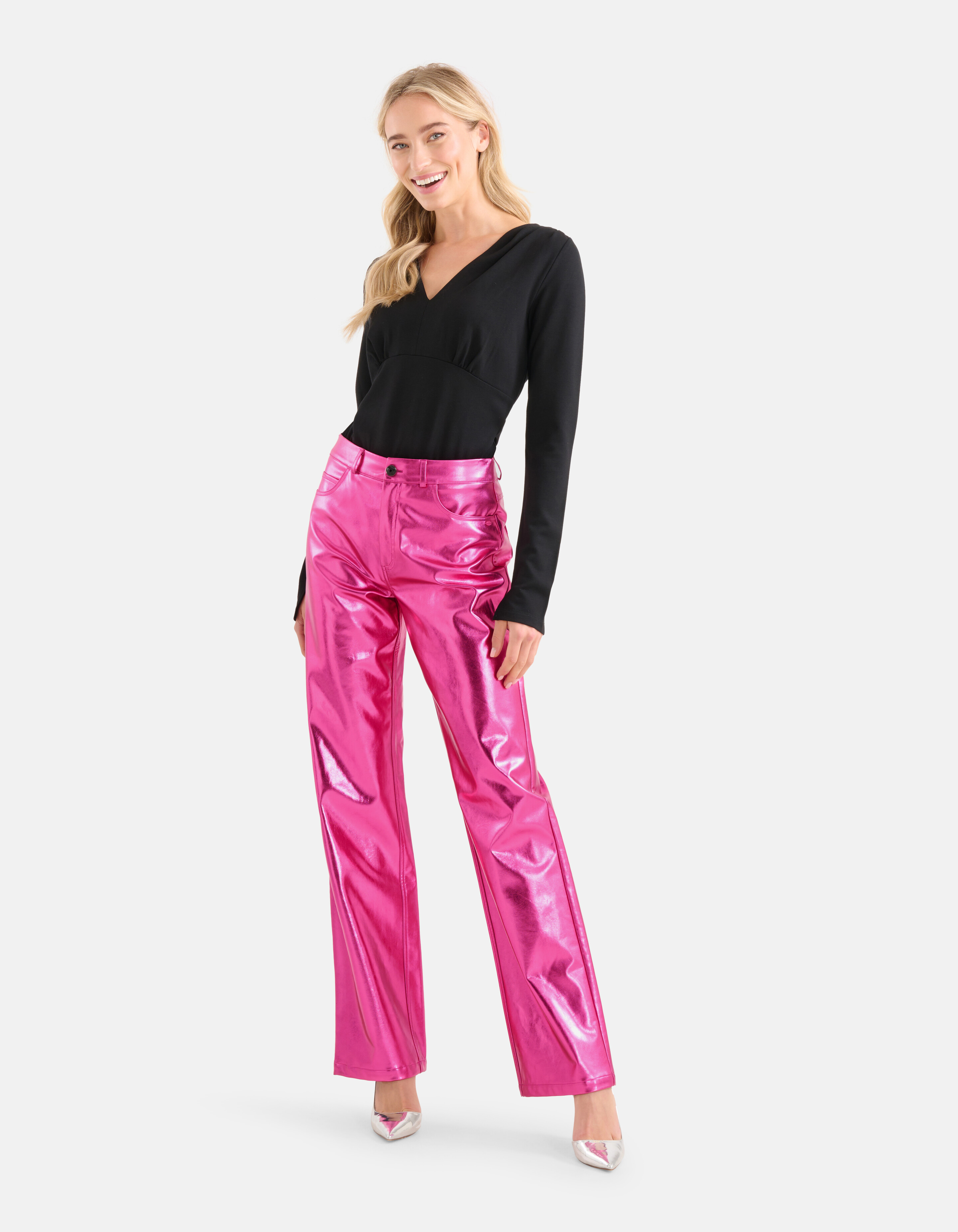 Metallic Coated Broek Roze SHOEBY WOMEN