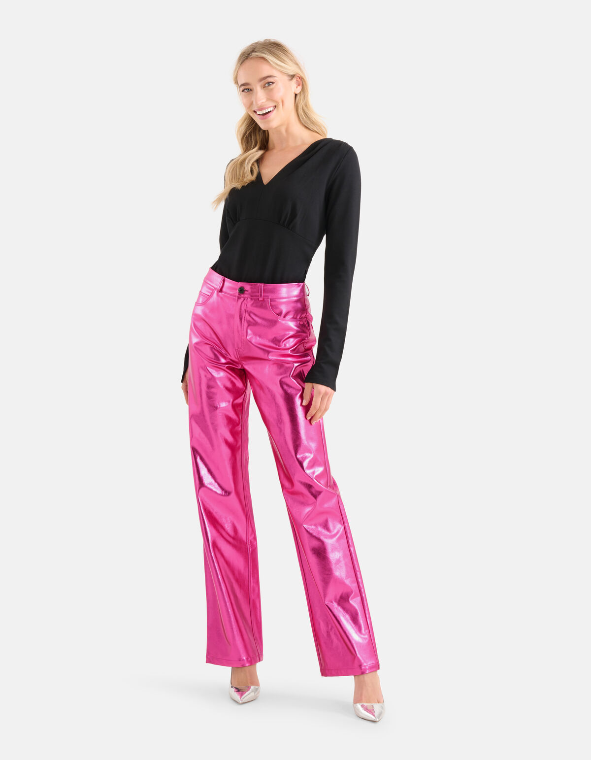 Metallic Coated Broek Roze SHOEBY WOMEN
