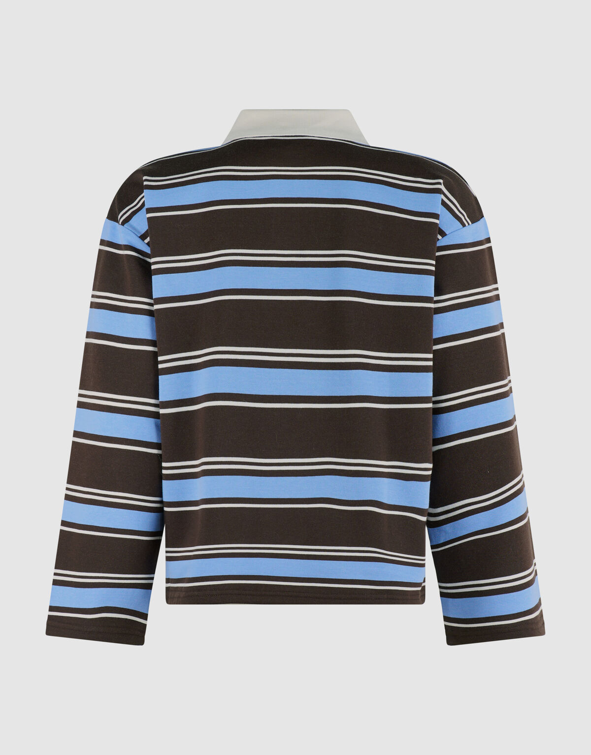 Gestreepte Polo Longsleeve Donkerbruin/Blauw SHOEBY WOMEN