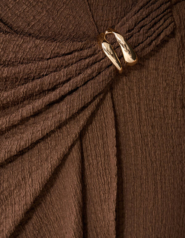 Crinkle Maxi Rok Bruin SHOEBY WOMEN