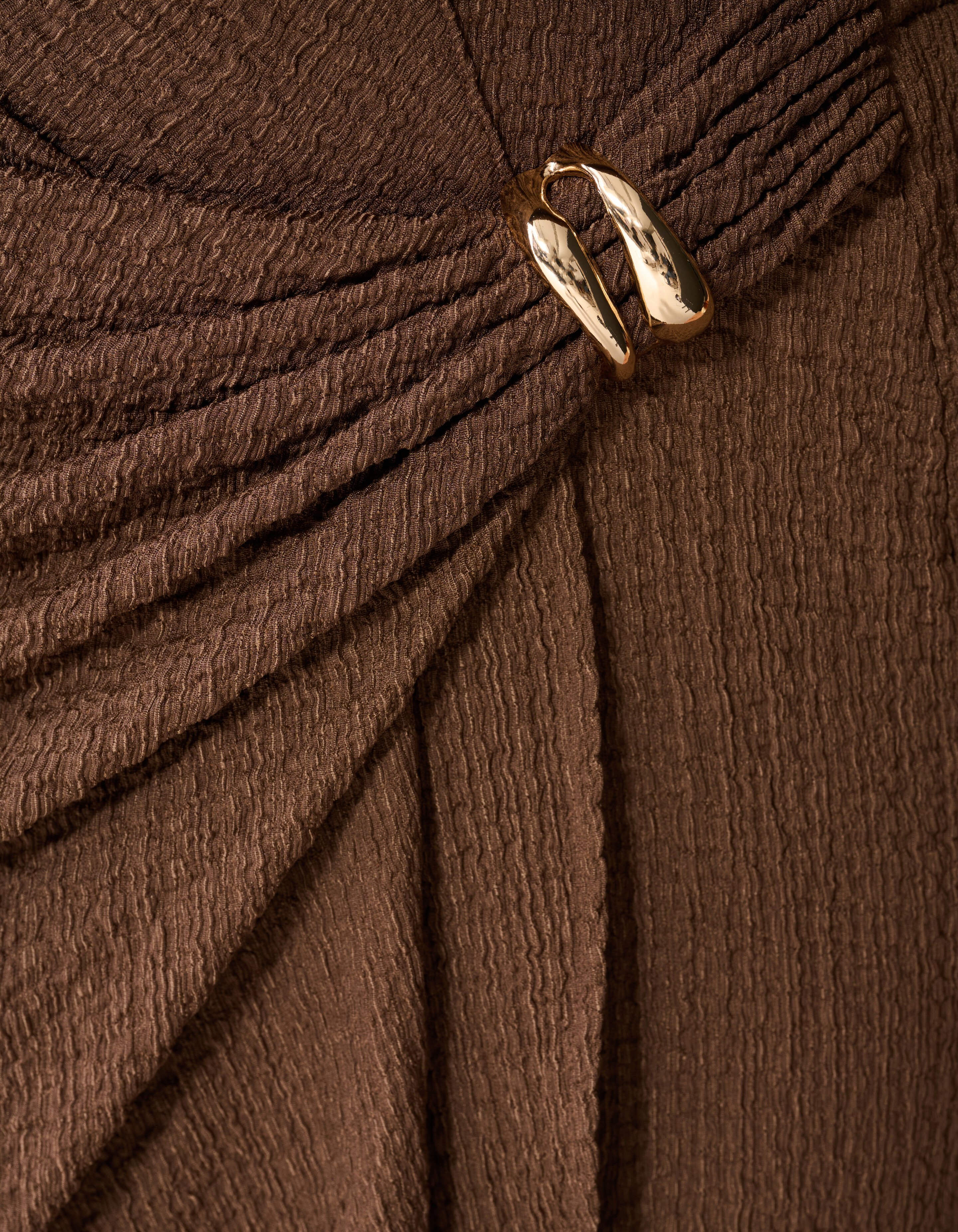 Crinkle Maxi Rok Bruin SHOEBY WOMEN