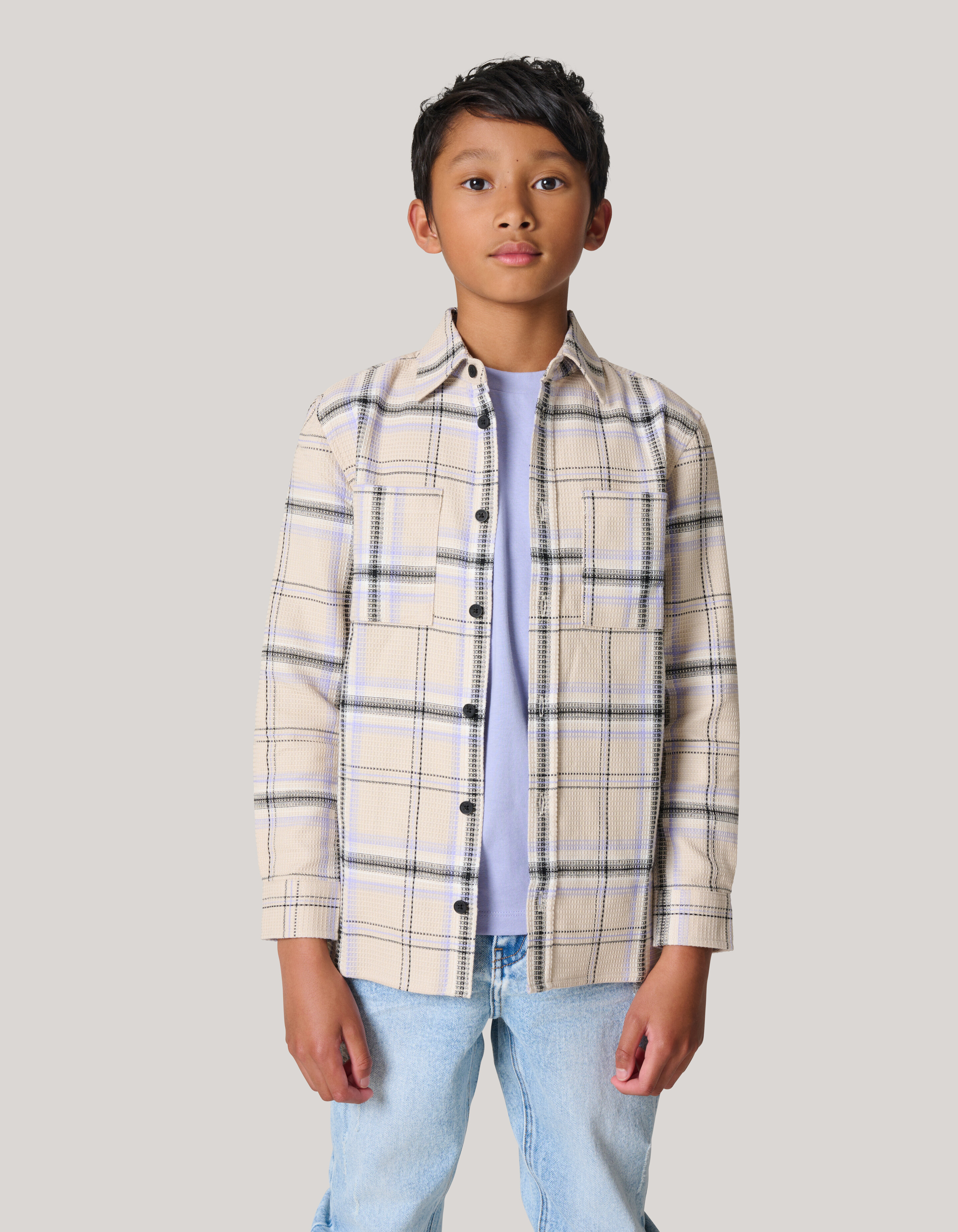 Structuur Overhemd Zand SHOEBY BOYS