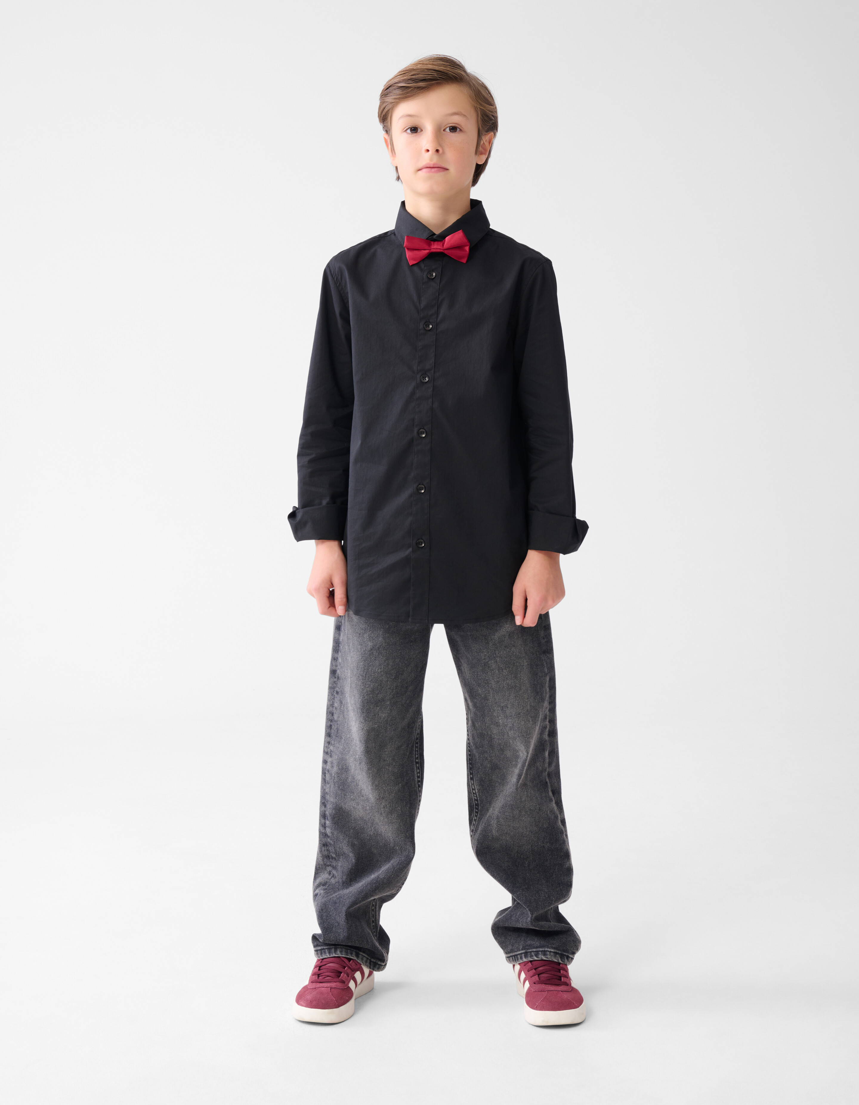 Basis Overhemd Zwart SHOEBY BOYS