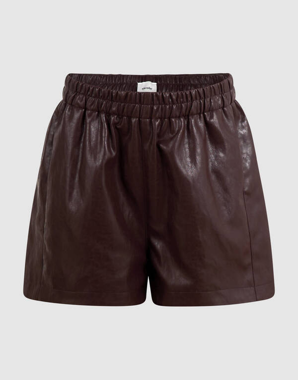 Vegan Leren Short Donkerbruin SHOEBY GIRLS