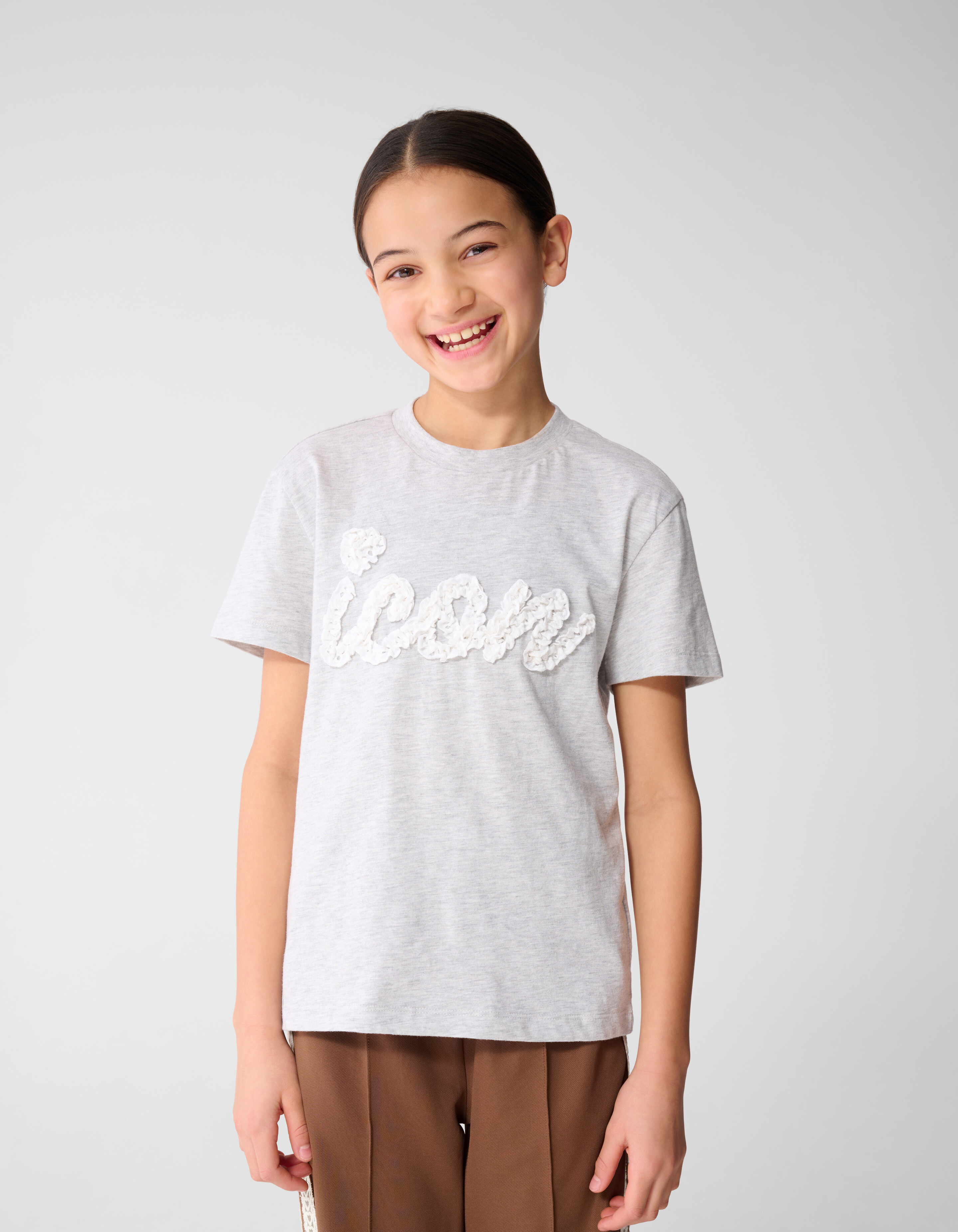 Icon Ruffle T-shirt Lichtgrijs SHOEBY GIRLS