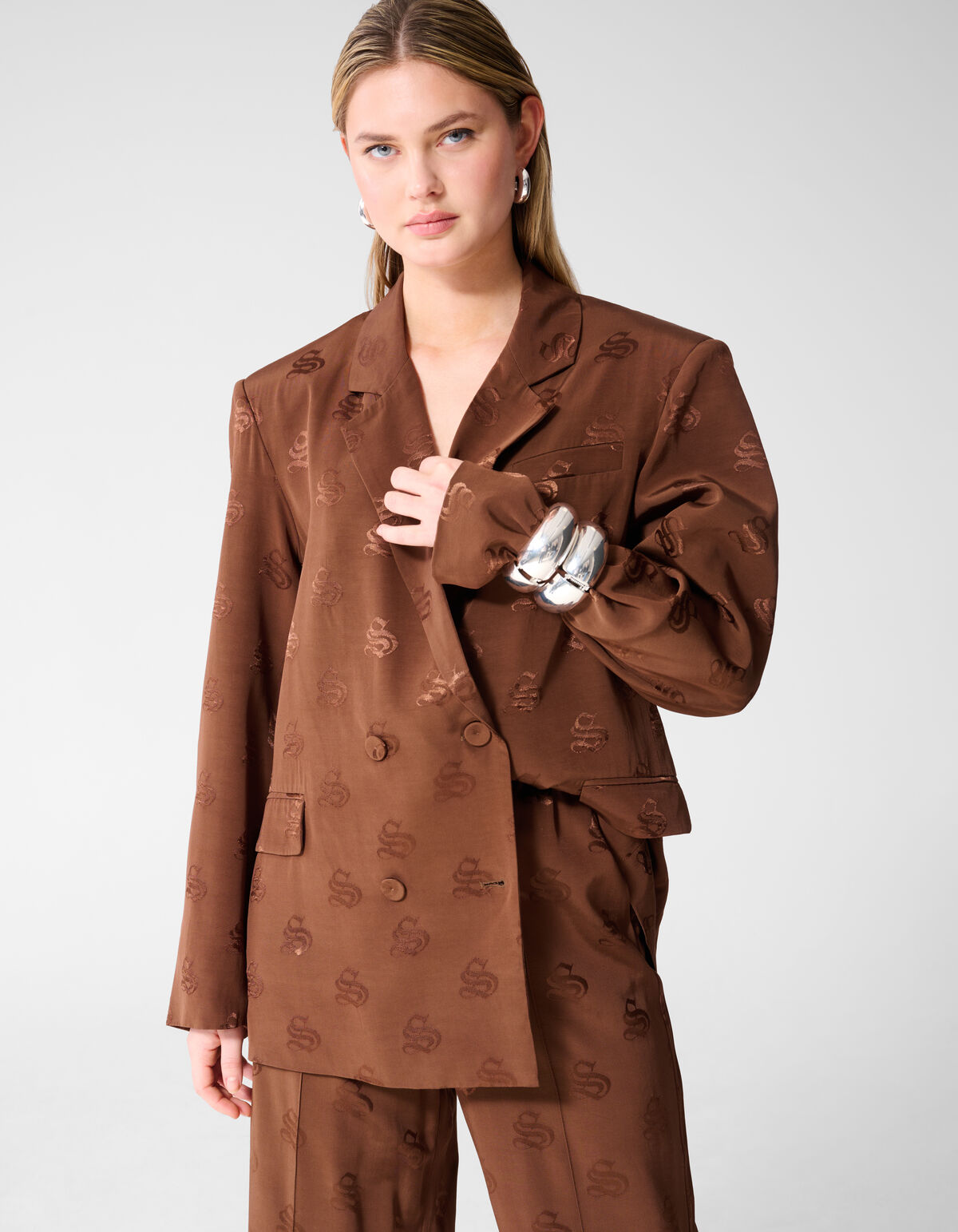 Jacquard Blazer Bruin SHOEBY WOMEN