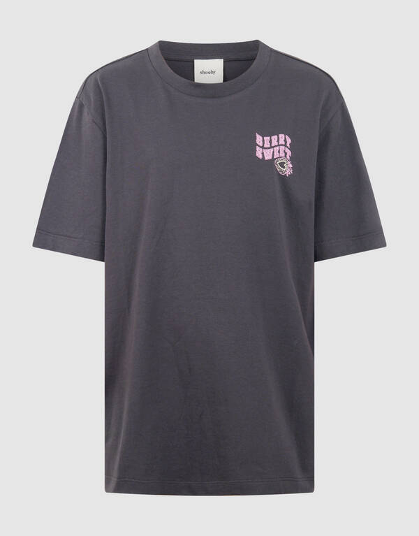 Strawberry Artwork T-shirt Dokergrijs SHOEBY GIRLS