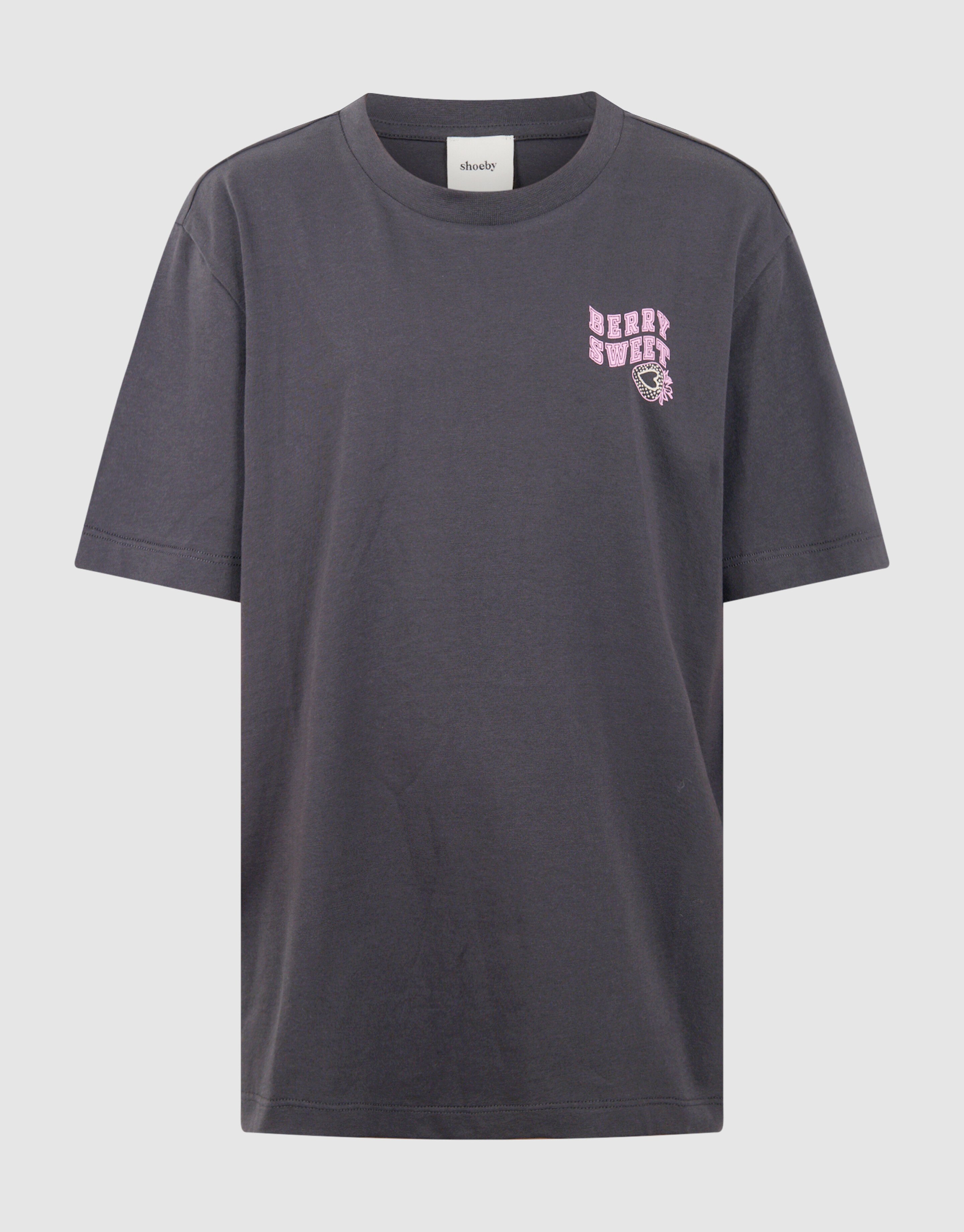 Strawberry Artwork T-shirt Dokergrijs SHOEBY GIRLS